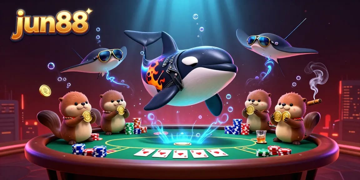 Engage with exciting casino action at jun88 featuring cartoon characters in a vibrant underwater scene.