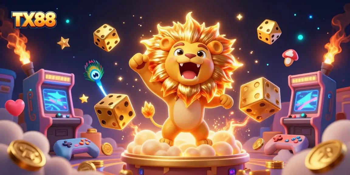 Experience thrilling gameplay in TX88's vibrant casino scene featuring animated characters and dynamic gaming elements.