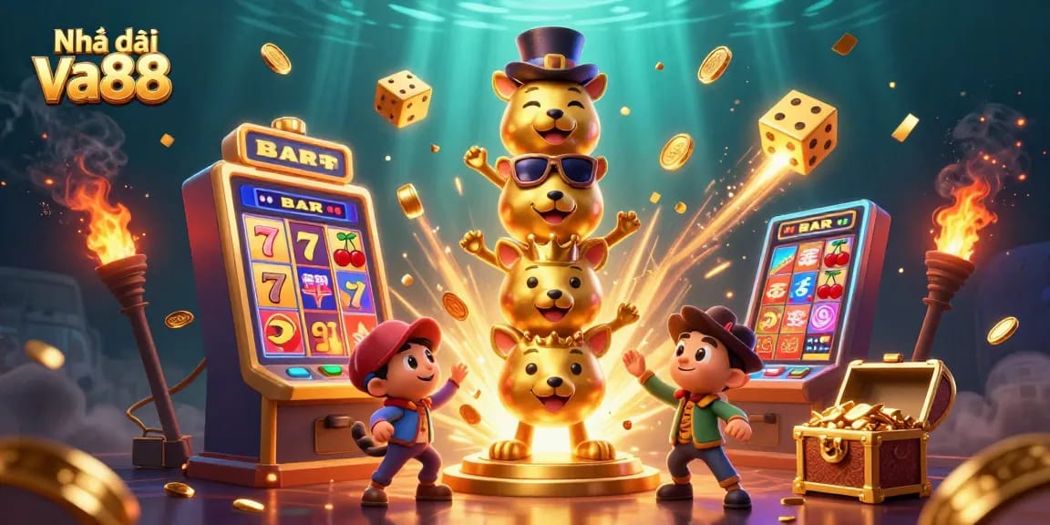 Experience the thrill of Nhà cái Va88 with vibrant casino symbols and dynamic casino games.