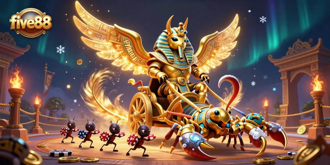 Experience the excitement of five88 in this vivid 3D casino scene with dynamic characters and rich details.