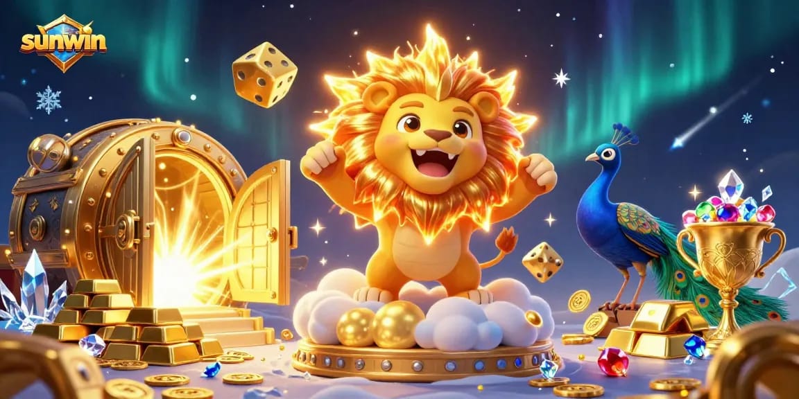 Play dynamic slots and roll lucky dice with sunwin in this vibrant casino scene.