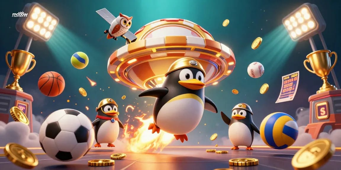 Experience winning chances with red88w in a vibrant, dynamic casino spaceship scene full of gaming energy.