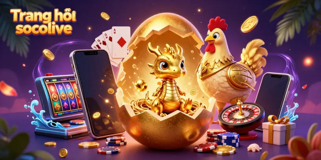 Engage with Trang chủ socolive's thrilling golden dragon and poker scene in a vibrant casino world.
