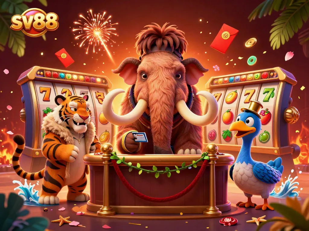 Join the excitement at sv88 with vibrant casino action featuring a woolly mammoth bouncer and dynamic slot games.