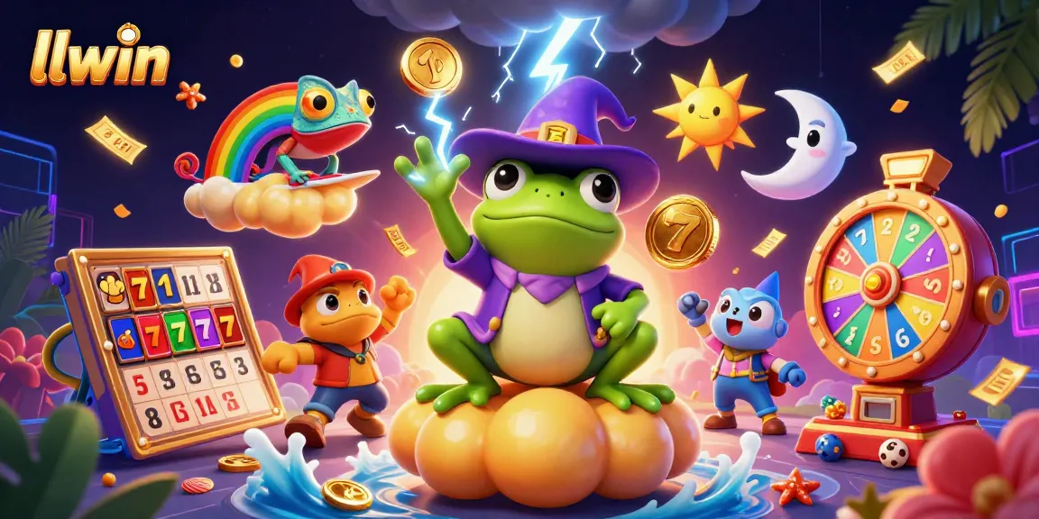 Celebrate wins at llwin with vibrant slot reels and a magical storm of coins.