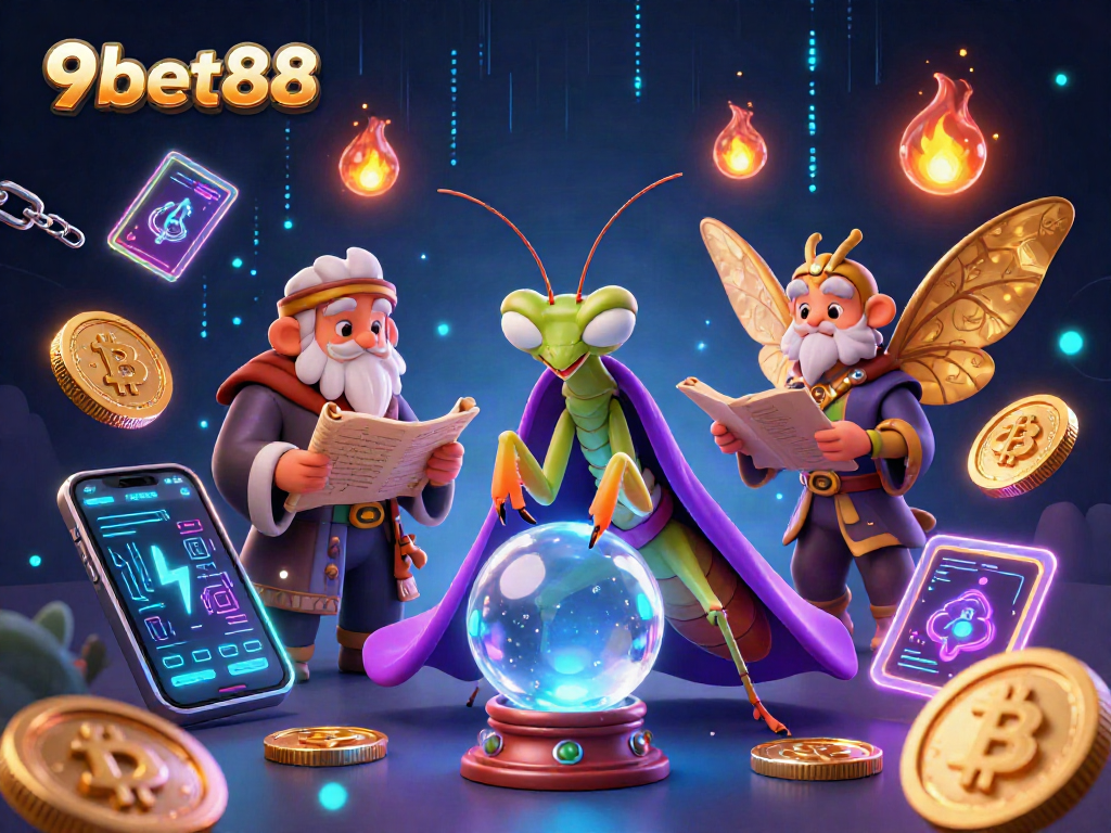 Experience captivating gaming moments with the 9bet88 fortune teller and crypto elements in a magical setting.