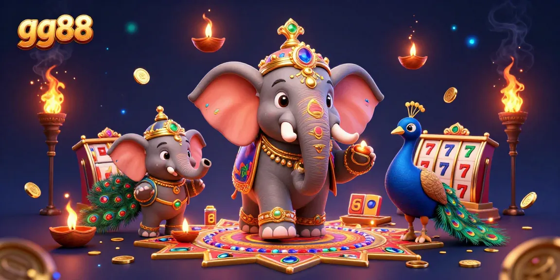 Experience the thrill of winning with gg88 in a vibrant casino scene featuring festive elements and slot machines.