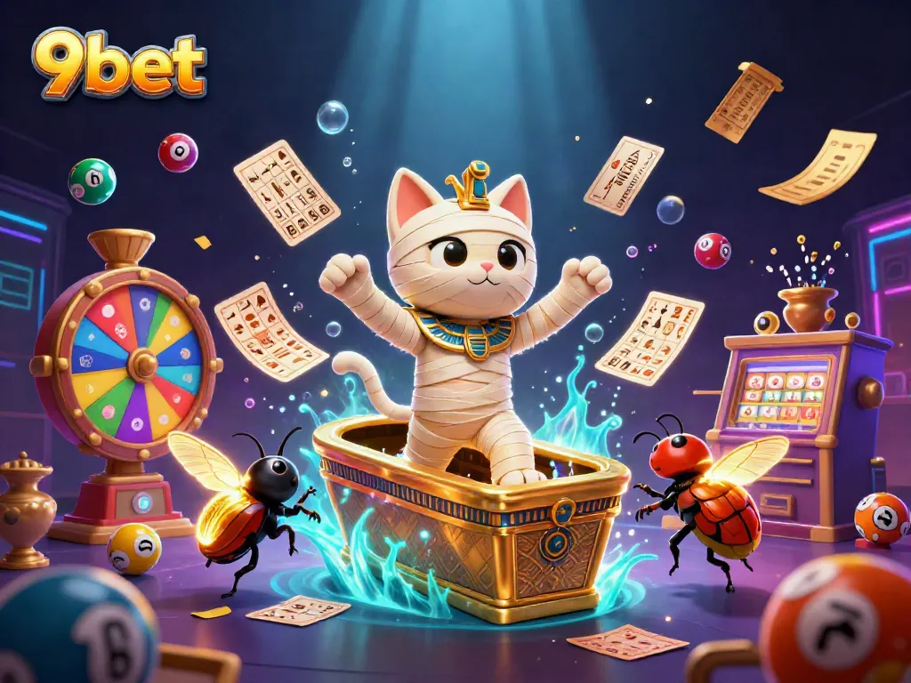 Experience the excitement at 9bet with a vibrant casino scene featuring engaged characters and dynamic elements.