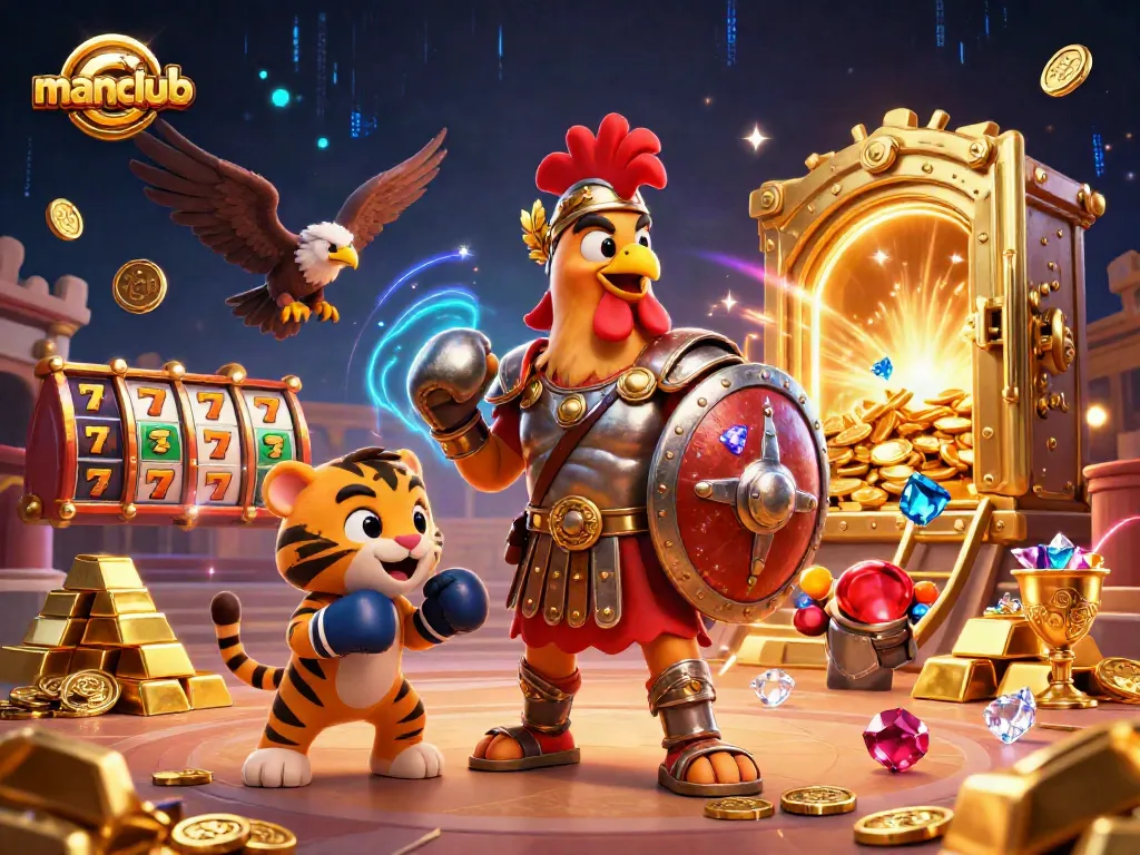 Experience immersive thrills with manclub's dynamic casino action in stunning 3D illustration.