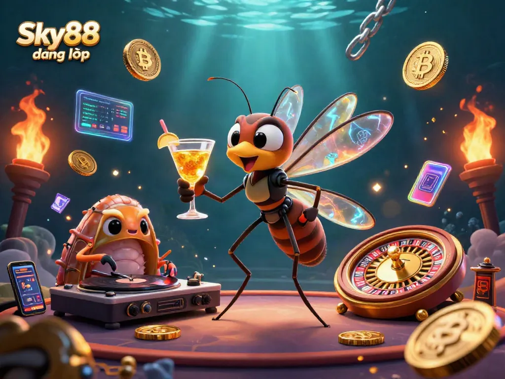 Experience thrilling gameplay at Sky88 đăng nhập with a vivid casino scene alive with energy and excitement.