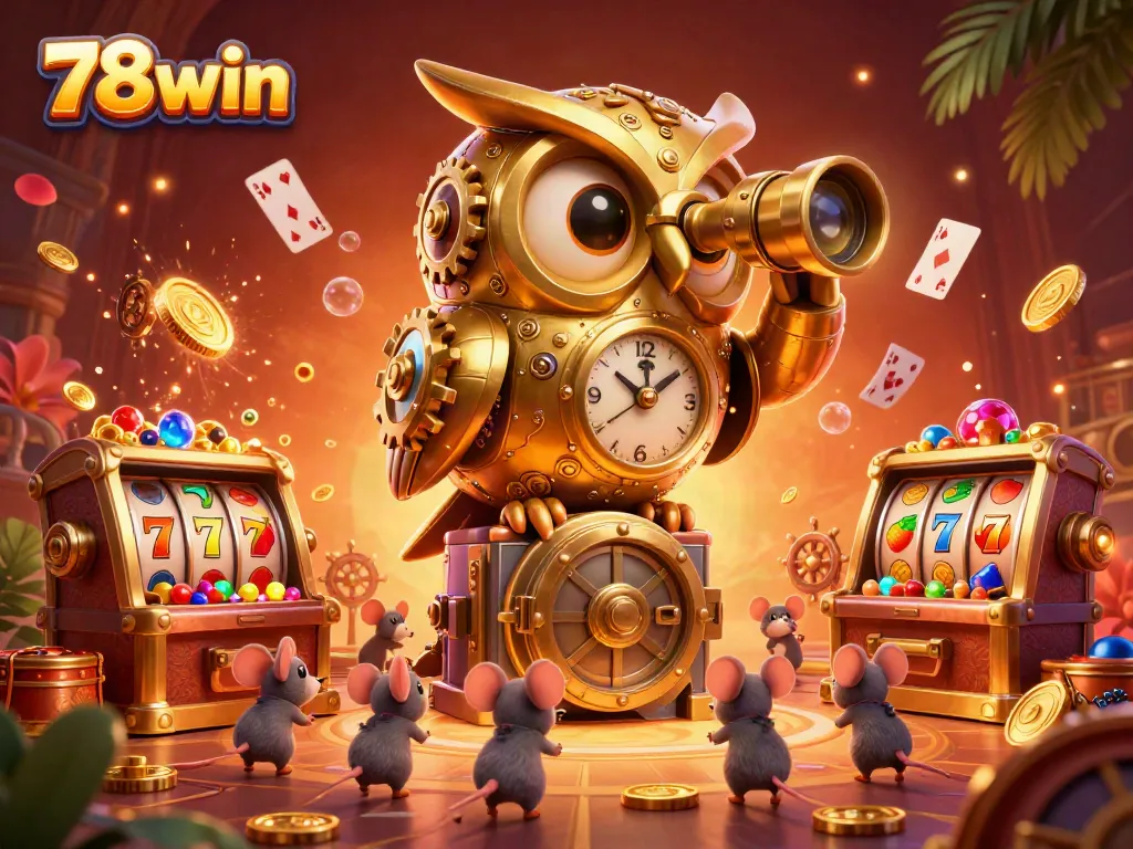 Experience the excitement of 78win slots with a lively 3D casino-themed scene