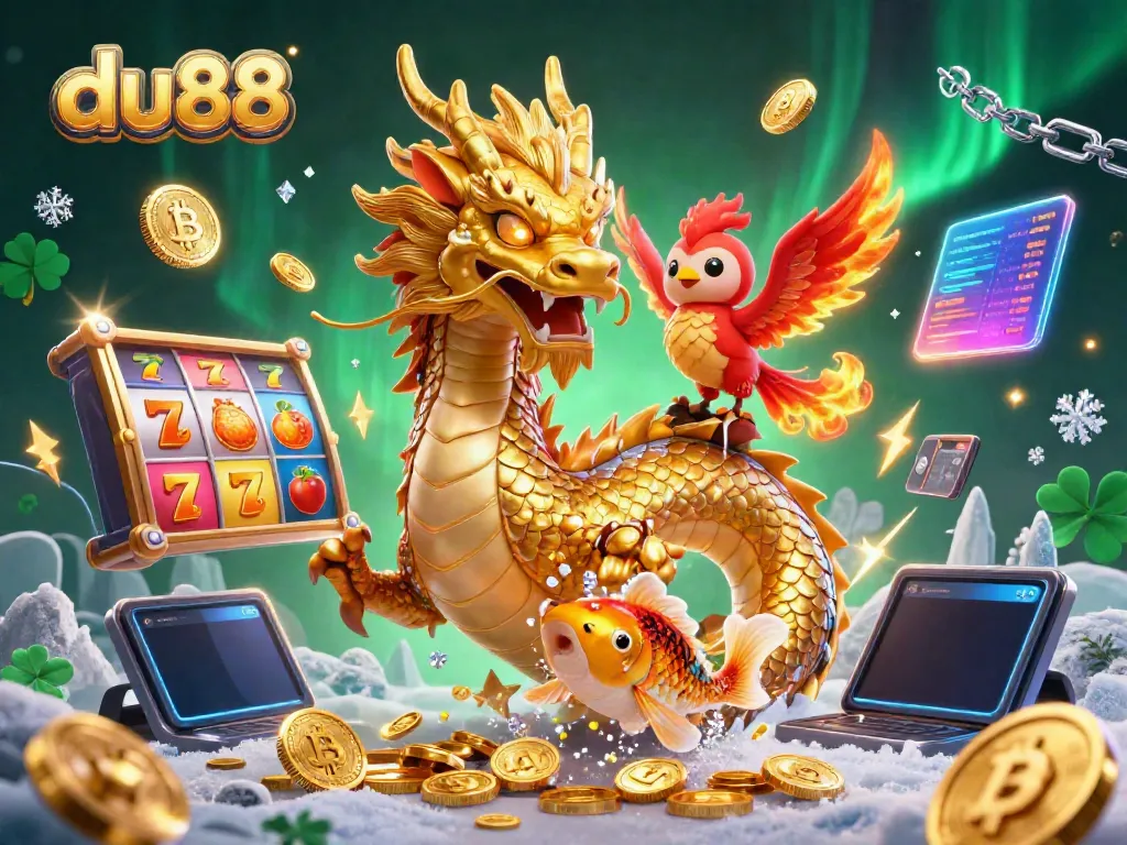 Experience thrilling gameplay with du88's golden dragon and vibrant casino elements.