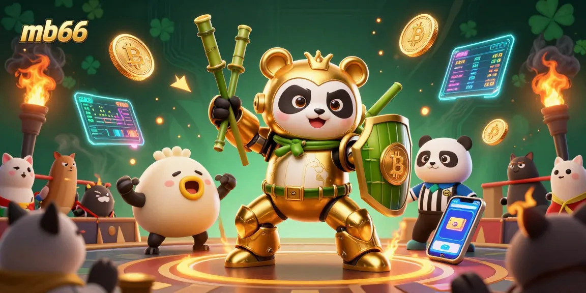 Chơi game cá cược tại mb66 với robot chiến đấu và tiền điện tử lấp lánh.