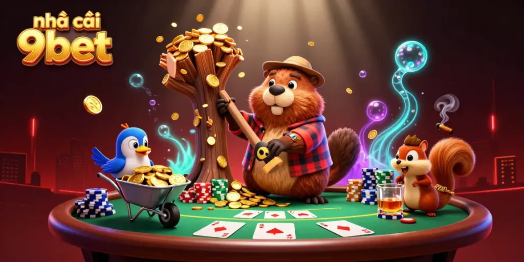 Experience gaming excitement with nhà cái 9bet as a beaver and friends enjoy rich rewards and poker fun.