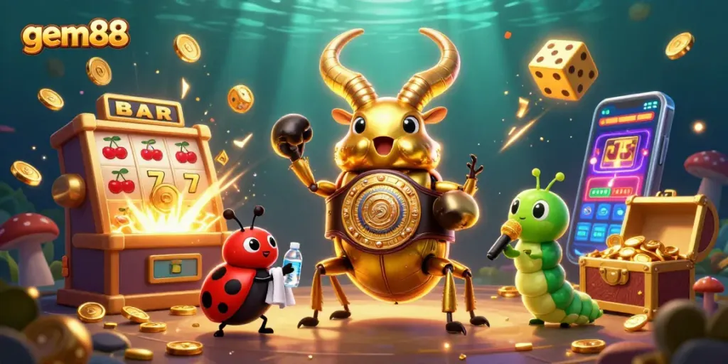 Experience thrilling gameplay at gem88 with vibrant 3D casino characters and explosive jackpot action.