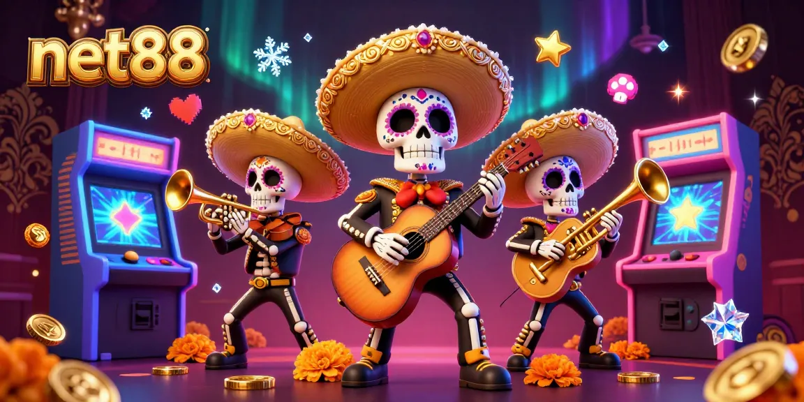 Engage with net88's vibrant casino-themed illustration featuring a dynamic mariachi band.