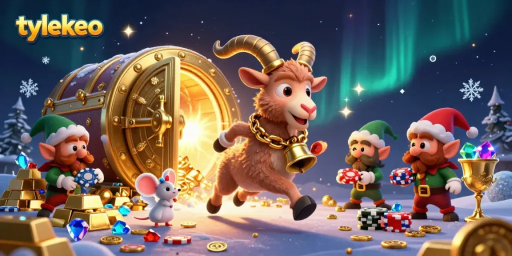 Players explore festive casino fun with tylekeo as Krampus and elf gremlins enrich the experience.