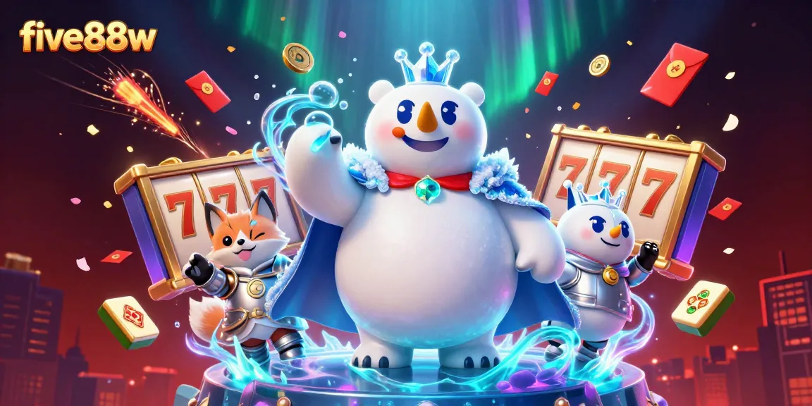 Experience exciting slot action with five88w's cartoon king and dynamic game elements.