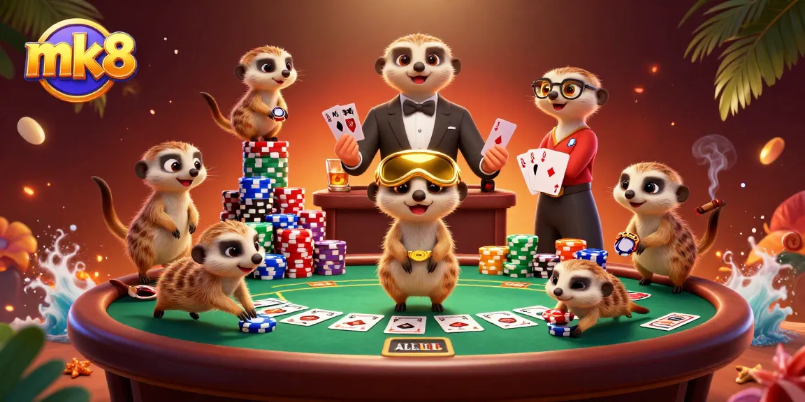 Experience thrilling card games at mk8 with lively meerkat characters at a dynamic casino.