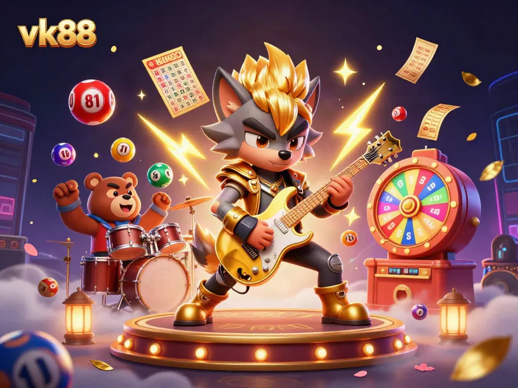 Experience dynamic gaming action with vk88 featuring cartoon characters in a lively casino.