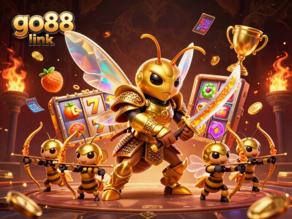 Engage with go88 link for thrilling slot adventures among golden hornets and samurai.