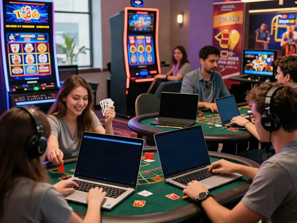 Engaging TA88 online gaming scene with diverse players enjoying various betting activities.