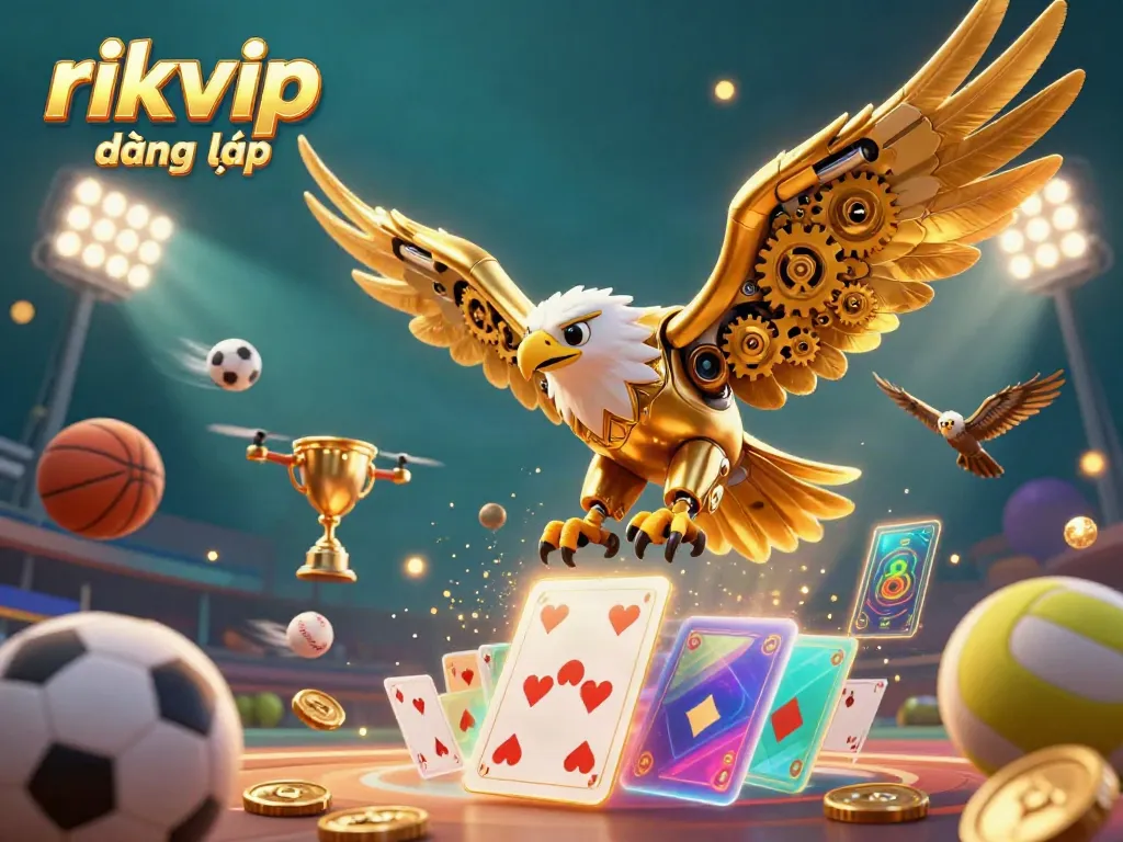 Experience thrilling gameplay with rikvip đăng nhập amidst a dynamic scene filled with vibrant sports elements.