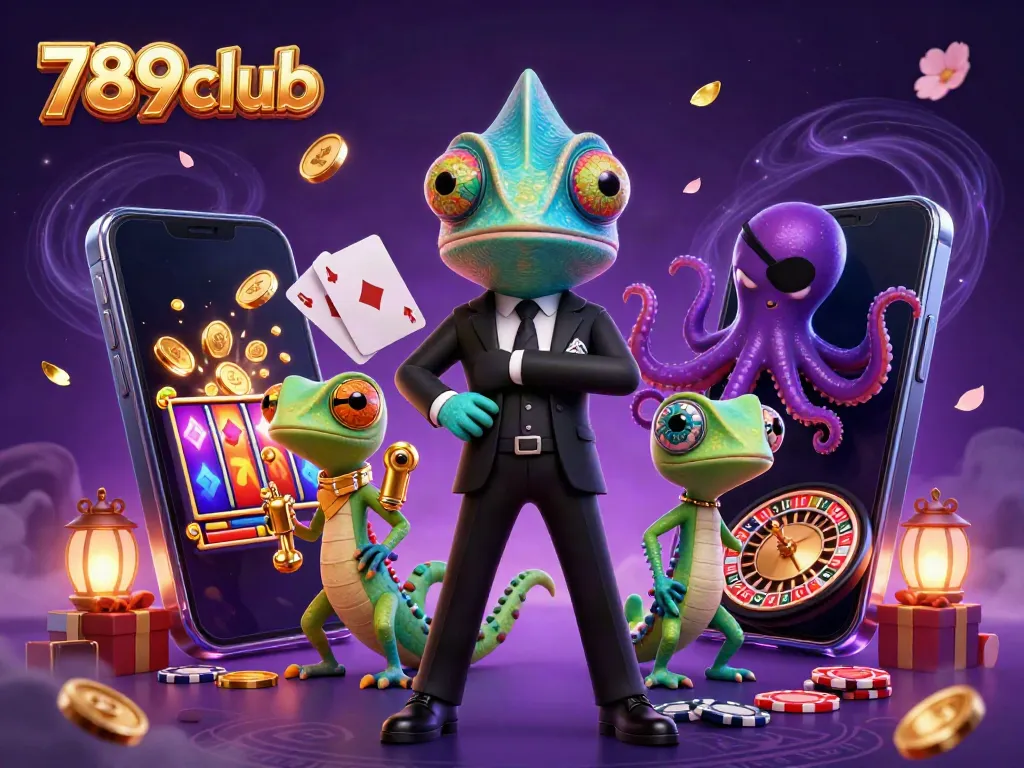Experience vibrant gaming with 789club in a lively, dynamic 3D casino scene.