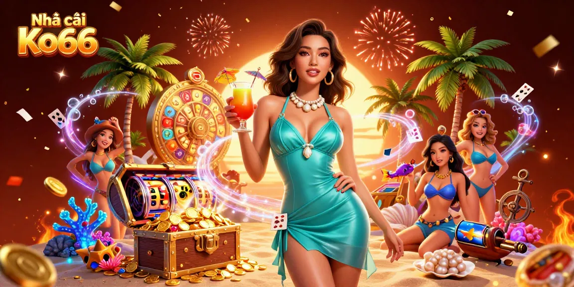 Experience thrilling games at Nhà cái Ko66 with our dynamic casino scene featuring vibrant gaming elements.