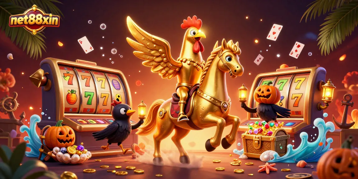 Engage with an exciting net88xin casino adventure featuring vibrant slot reels and dynamic characters.