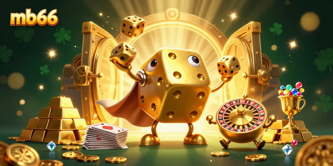 Experience the excitement of mb66 with a golden dice golem and dynamic casino elements.