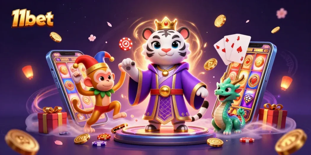 Win big with 11bet while enjoying a vibrant 3D casino scene of fun and excitement.