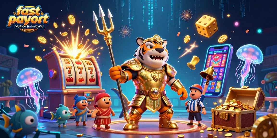 Join the excitement of fast payout casinos in Australia with thrilling gaming illustrations.
