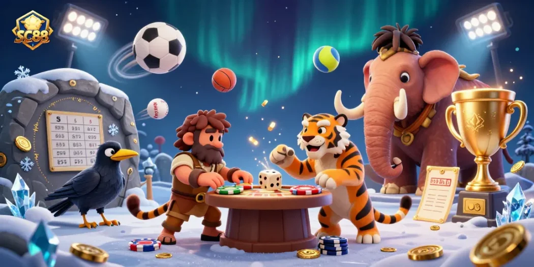 Engage with SC88's vibrant prehistoric casino, where classic elements meet thrilling sports action for top-tier gaming.